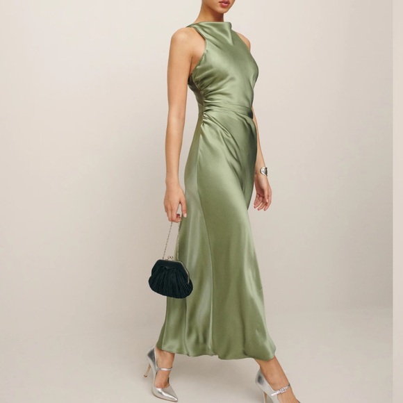 silky REFORMATION CASSETTE DRESS - BROWN (croissant) - Picture 2 of 7